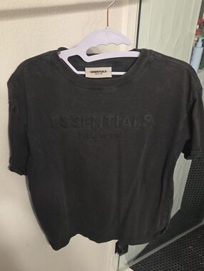 Essentials Black Embossed Logo Tee